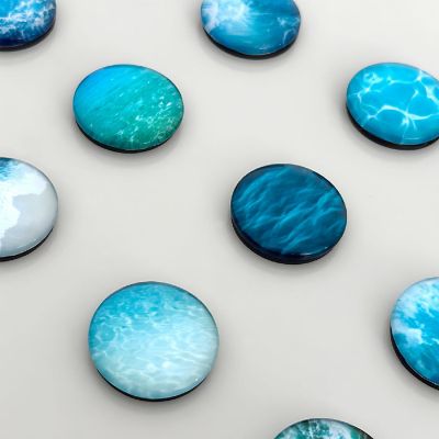 Wrapables Ocean Crystal Glass Magnets, Refrigerator Magnets (Set of 12) Image 2