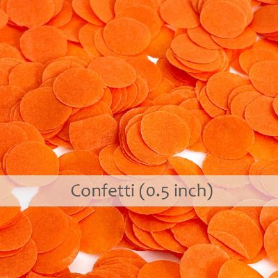 Wrapables Orange 0.5" Round Tissue Paper Confetti Image 1