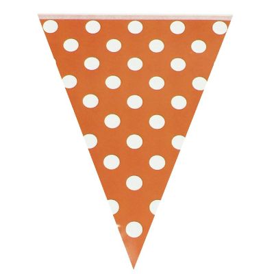 Wrapables Orange Polka Dots Triangle Pennant Banner Party Decorations Image 1