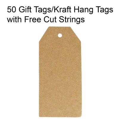Wrapables Original Gift Tags/Kraft Hang Tags with Free Cut Strings, (50pcs) Image 1