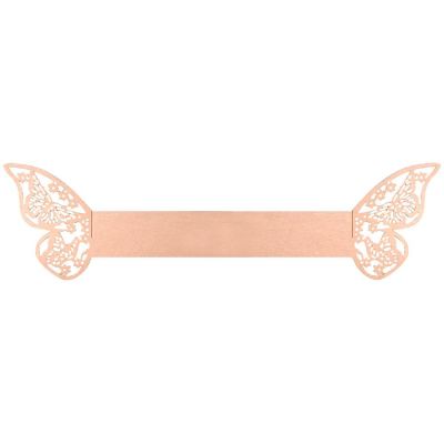 Wrapables Pink Butterflies Wedding Decor Napkin Rings (Set of 50) Image 1