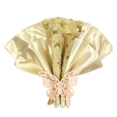Wrapables Pink Butterflies Wedding Decor Napkin Rings (Set of 50) Image 3