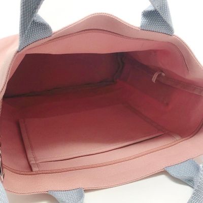 Wrapables Pink Canvas Tote Bag for Women, Casual Cross Body Shoulder Handbag Image 1