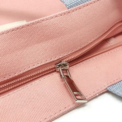 Wrapables Pink Canvas Tote Bag for Women, Casual Cross Body Shoulder Handbag Image 2