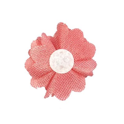 Wrapables Pink Shabby Chic Burlap Rose Flower 3 Inch Diameter (Set of 12) Image 1