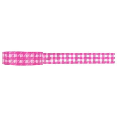 Wrapables Plaid Pattern Washi Masking Tape - Pink Plaid Image 1