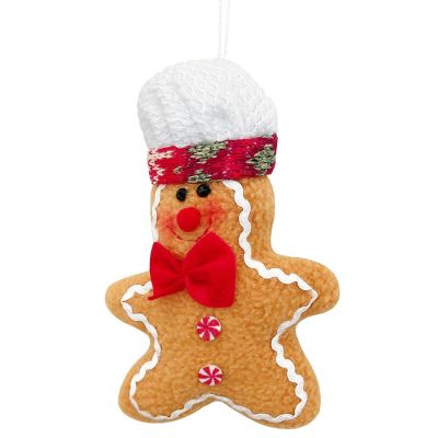 Wrapables Plush Gingerbread Man & Woman Christmas Tree Ornaments (Set of 2) Image 1