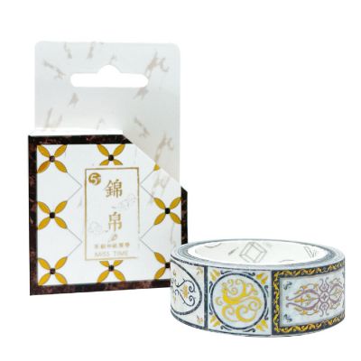 Wrapables Poetic Picturesque 15mm x 5M Gold Foil Washi Masking Tape, Emblem Image 3