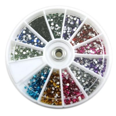 Wrapables Rhinestones 2400 Piece 12 Color Nail Art Nailart Manicure Wheels Image 1
