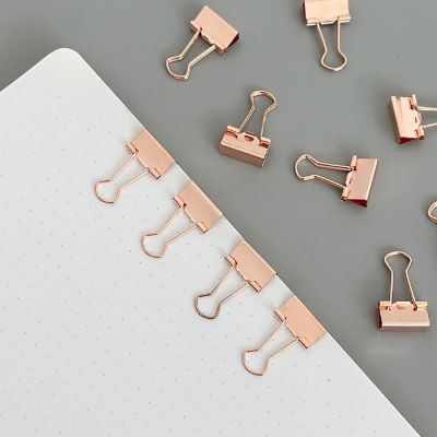 Wrapables Rose Gold Small Binder Clips, Paper Clamps, Paper Clips, (Set of 40) Image 3