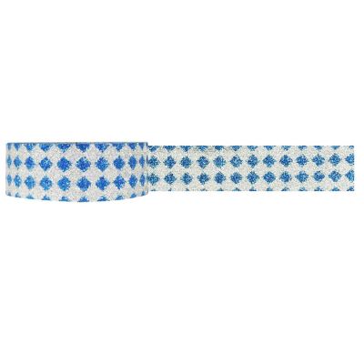 Wrapables Shimmer Washi Masking Tape, Blue Diamonds Image 1