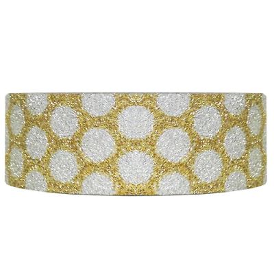 Wrapables Shimmer Washi Masking Tape, Gold Dots Image 1