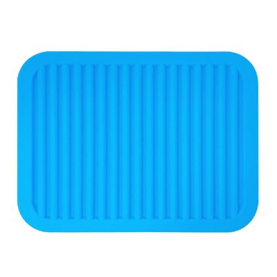 Wrapables Silicone Trivet, Multi-use Durable Flexible Non-Slip Insulated Silicone Mat (Set of 2), Blue Image 1