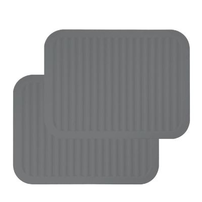 Wrapables Silicone Trivet, Multi-use Durable Flexible Non-Slip Insulated Silicone Mat (Set of 2), Dark Grey Image 1