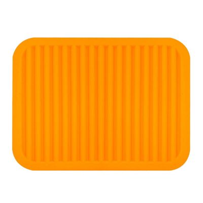 Wrapables Silicone Trivet, Multi-use Durable Flexible Non-Slip Insulated Silicone Mat (Set of 2), Orange Image 1