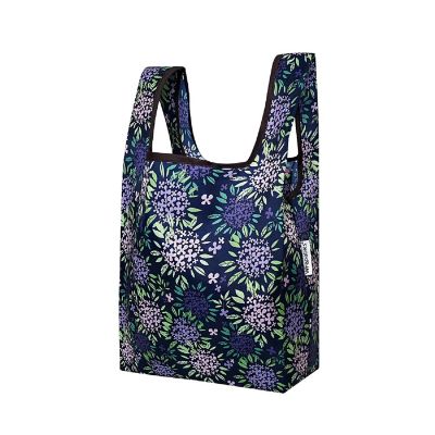 Wrapables Small JoliBag Nylon Reusable Grocery Bag, Purple Bloom Image 1