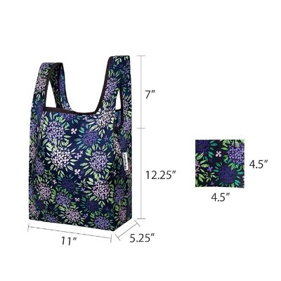 Wrapables Small JoliBag Nylon Reusable Grocery Bag, Purple Bloom Image 1