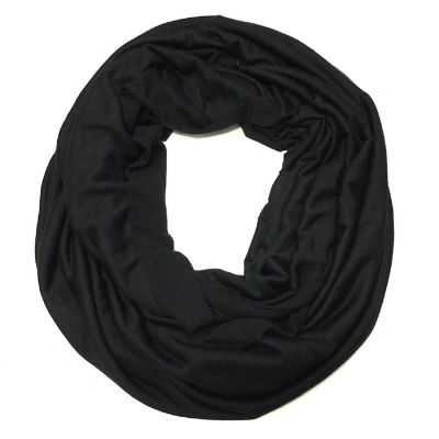 Wrapables Soft Jersey Knit Infinity Scarf, Black Image 1