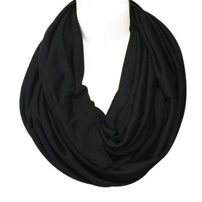 Wrapables Soft Jersey Knit Infinity Scarf, Black Image 2