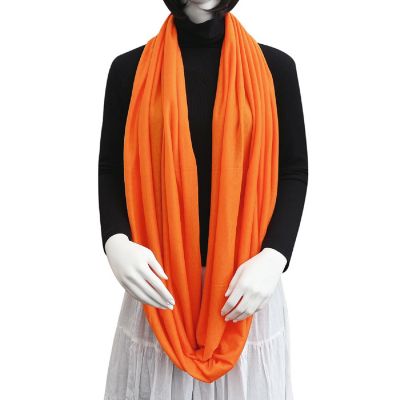 Wrapables Soft Jersey Knit Infinity Scarf, Orange Image 2