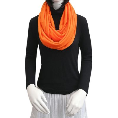 Wrapables Soft Jersey Knit Infinity Scarf, Orange Image 3