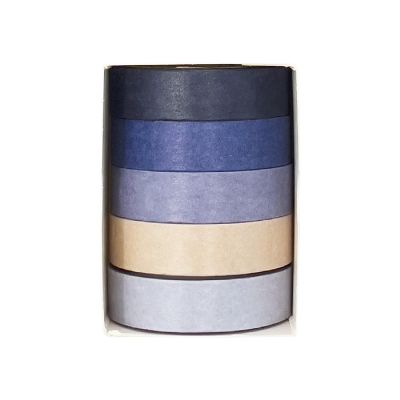 Wrapables Solid Color 10mm x 5M Washi Tape (Set of 5), Blue Image 1