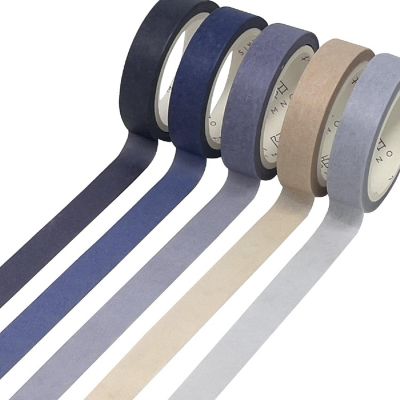 Wrapables Solid Color 10mm x 5M Washi Tape (Set of 5), Blue Image 3