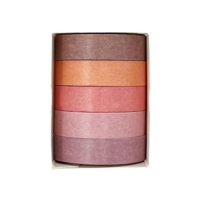 Wrapables Solid Color 10mm x 5M Washi Tape (Set of 5), Cherry Blossoms Image 1