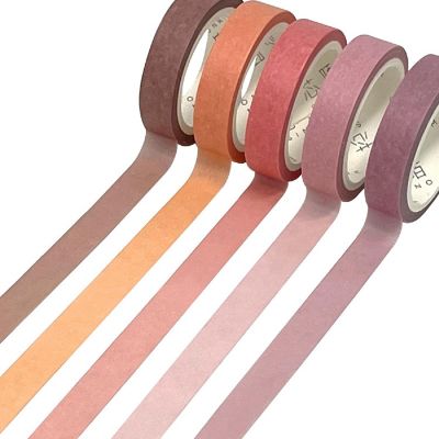 Wrapables Solid Color 10mm x 5M Washi Tape (Set of 5), Cherry Blossoms Image 3