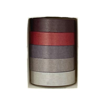 Wrapables Solid Color 10mm x 5M Washi Tape (Set of 5), Dusk Image 1