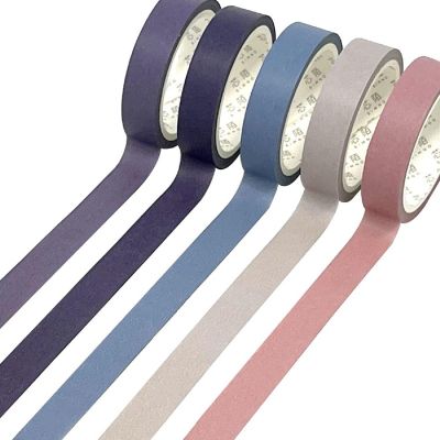 Wrapables Solid Color 10mm x 5M Washi Tape (Set of 5), Storm Image 3
