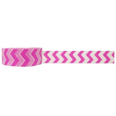 Wrapables Striped Washi Masking Tape, Hot Pink Short Chevron Image 1