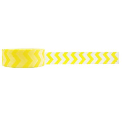 Wrapables Striped Washi Masking Tape, Light Yellow Short Chevron Image 1