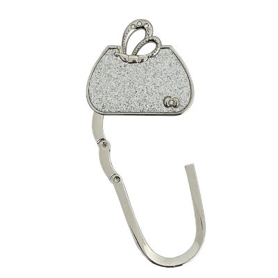 Wrapables Stylish Purse Hook Hanger, Foldable Handbag Table Hanger, Silver Handbag Image 1