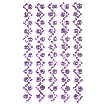 Wrapables Sunflower and Round Acrylic Self Adhesive Crystal Gem Stickers, Purple Image 1