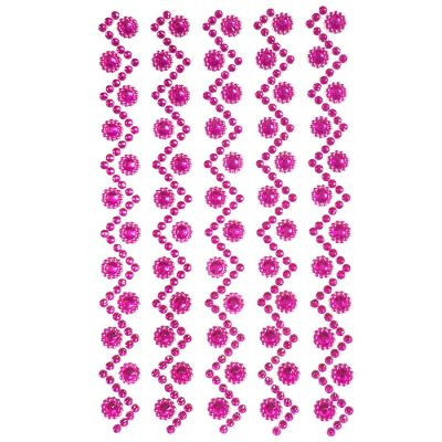 Wrapables Sunflower and Round Acrylic Self Adhesive Crystal Gem Stickers, Rose Red Image 1