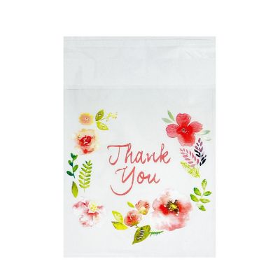 Wrapables Transparent Self-Adhesive 4" x 4" Candy and Cookie Bags, Favor Treat Bags for Parties and Wedding (200pcs), Thank You Image 1