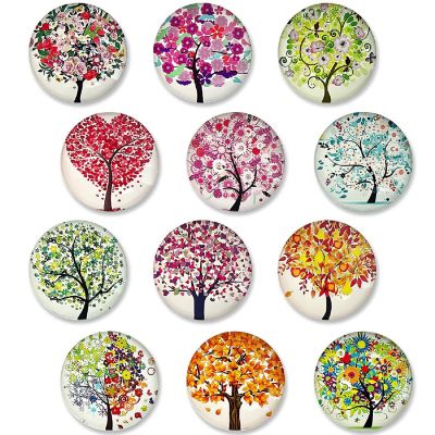 Wrapables Tree Love Crystal Glass Magnets, Refrigerator Magnets (Set of 12) Image 1