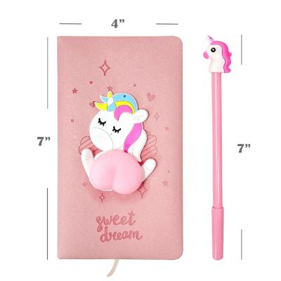Wrapables Unicorn Butt Cute Notebook Gel Pen Set, Diary Journal Gift Set, Image 1