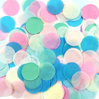 Wrapables Unicorn Pastel Mix Round Tissue Paper Confetti 1" Circle Confetti Image 1