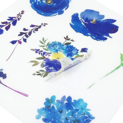 Wrapables Washi Scrapbooking Stickers Box Set, Blue Floral (20 sheets) Image 3