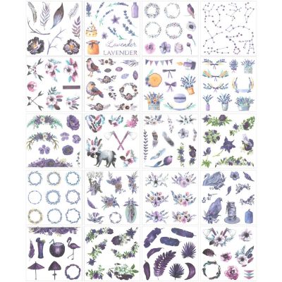 Wrapables Washi Scrapbooking Stickers Box Set, Lavender Celebration (20 sheets) Image 1
