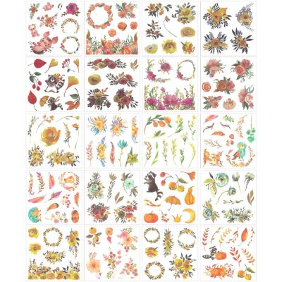 Wrapables Washi Scrapbooking Stickers Box Set, Peach Floral (20 sheets) Image 1
