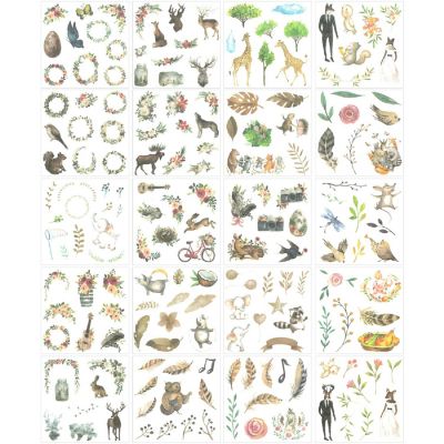 Wrapables Washi Scrapbooking Stickers Box Set, Wilderness Animals (20 sheets) Image 1