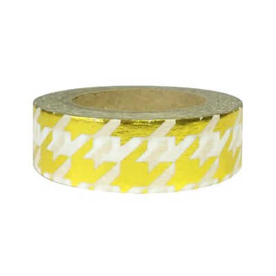 Wrapables Washi Tapes Decorative Masking Tapes, Large Gold Houndstooth Image 1