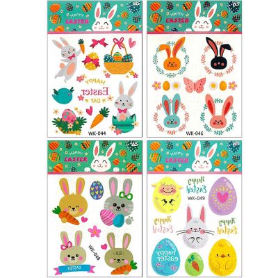 Wrapables Waterproof Temporary Tattoos for Children, 10 sheets, Easter Eggs Image 2