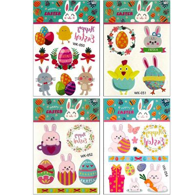 Wrapables Waterproof Temporary Tattoos for Children, 10 sheets, Easter Eggs Image 3