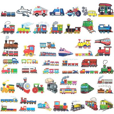 Wrapables Waterproof Vinyl Cars and Trains Stickers for Water Bottles, Laptop 100pcs Image 2