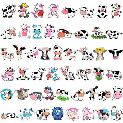 Wrapables Waterproof Vinyl Ducks and Cows Stickers for Water Bottles, Laptop 100pcs Image 1