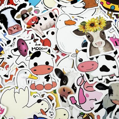 Wrapables Waterproof Vinyl Ducks and Cows Stickers for Water Bottles, Laptop 100pcs Image 3